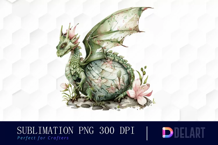 Fairy Dragon Egg Watercolor Clipart