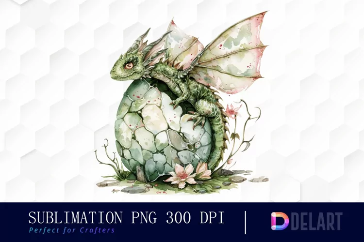 Fairy Dragon Egg Watercolor Clipart