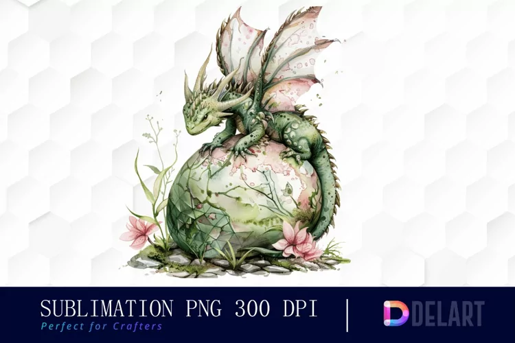 Fairy Dragon Egg Watercolor Clipart