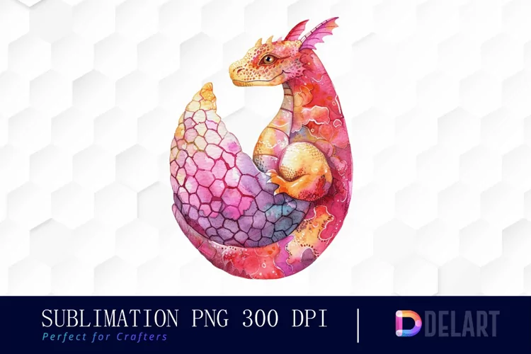 Fairy Dragon Egg Watercolor Clipart