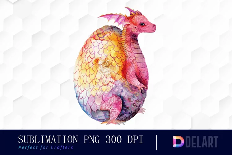 Fairy Dragon Egg Watercolor Clipart