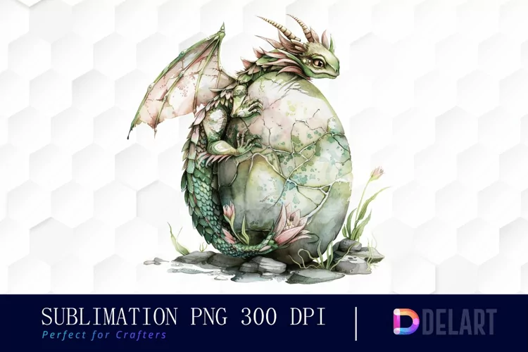 Fairy Dragon Egg Watercolor Clipart