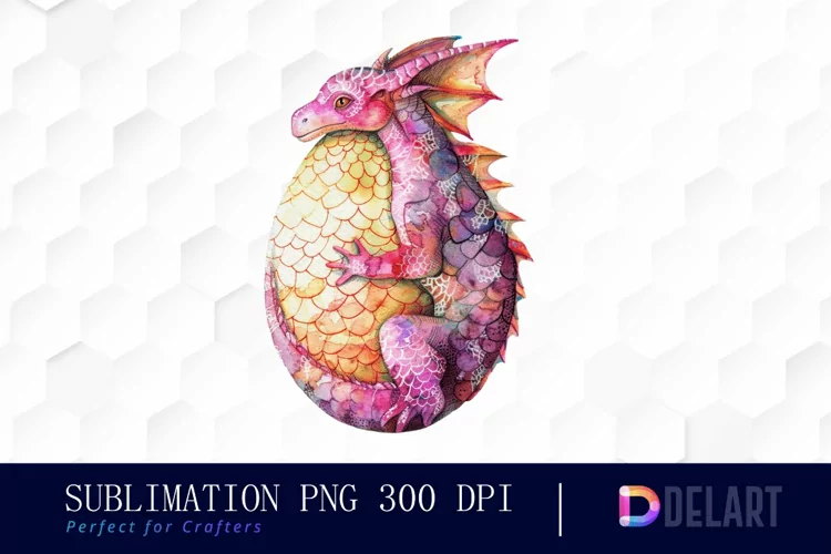 Fairy Dragon Egg Watercolor Clipart