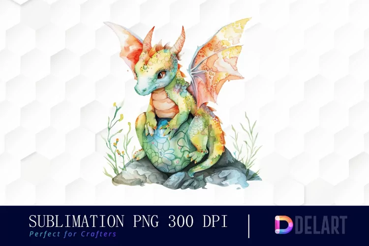 Fairy Dragon Egg Watercolor Clipart