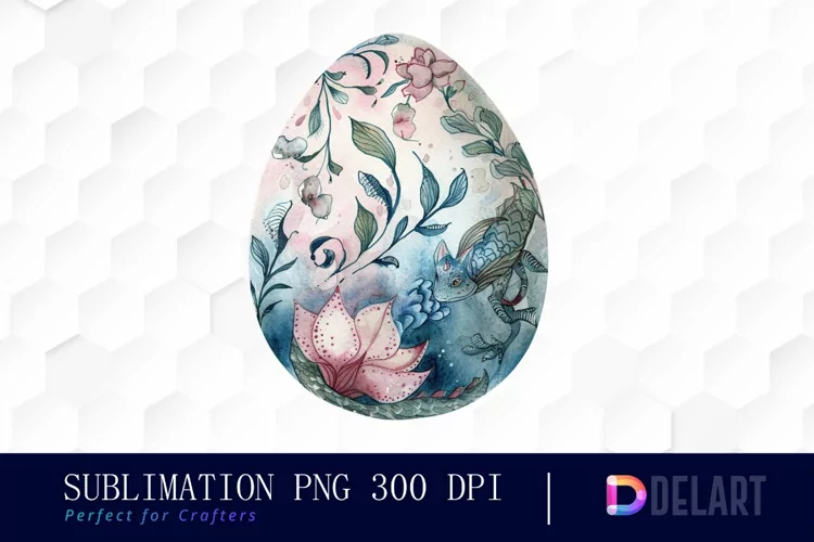 Fairy Dragon Egg Watercolor Clipart