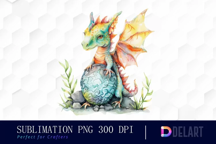 Fairy Dragon Egg Watercolor Clipart