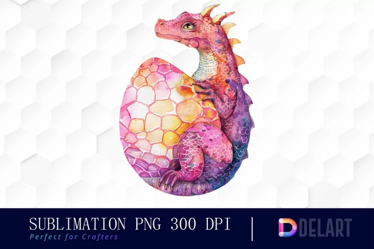 Fairy Dragon Egg Watercolor Clipart