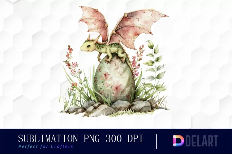 Fairy Dragon Egg Watercolor Clipart