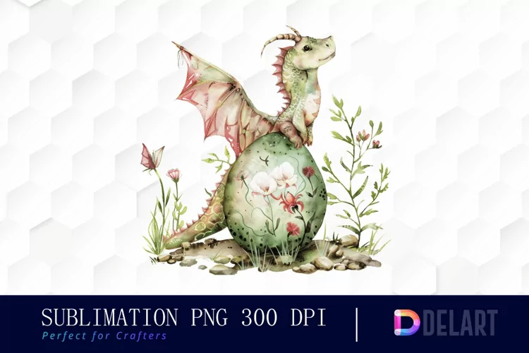 Fairy Dragon Egg Watercolor Clipart