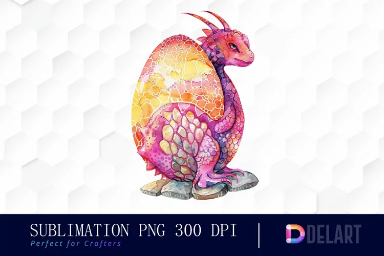 Fairy Dragon Egg Watercolor Clipart