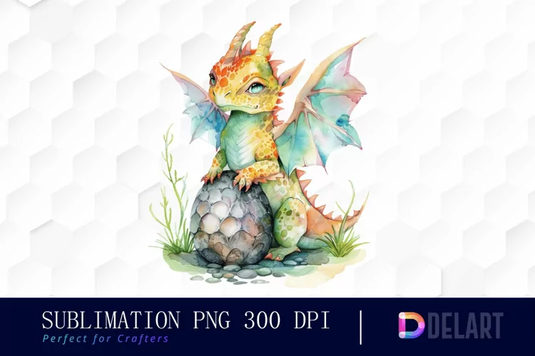 Fairy Dragon Egg Watercolor Clipart