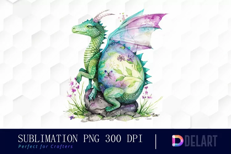 Fairy Dragon Egg Watercolor Clipart