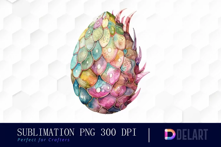 Fairy Dragon Egg Watercolor Clipart