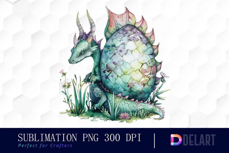 Fairy Dragon Egg Watercolor Clipart