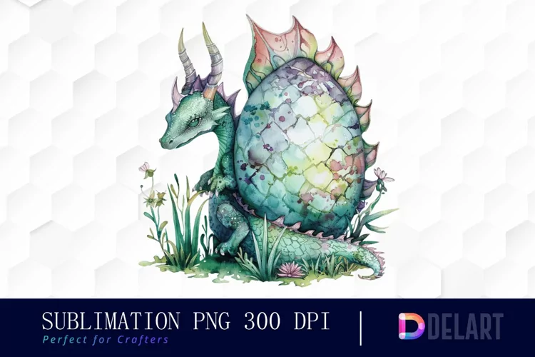 Fairy Dragon Egg Watercolor Clipart