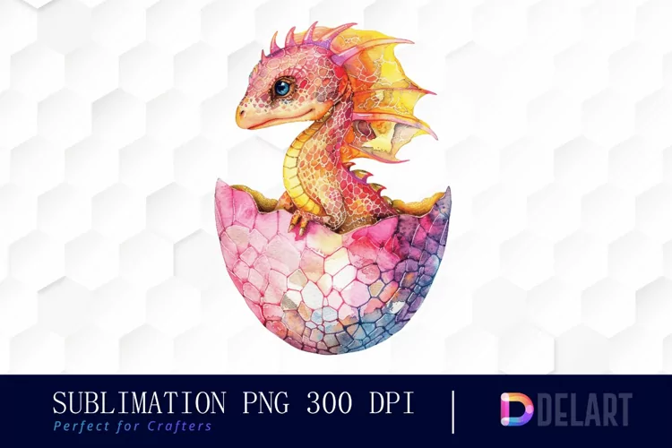 Fairy Dragon Egg Watercolor Clipart