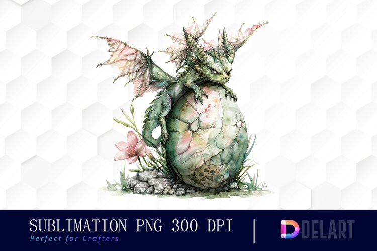Fairy Dragon Egg Watercolor Clipart