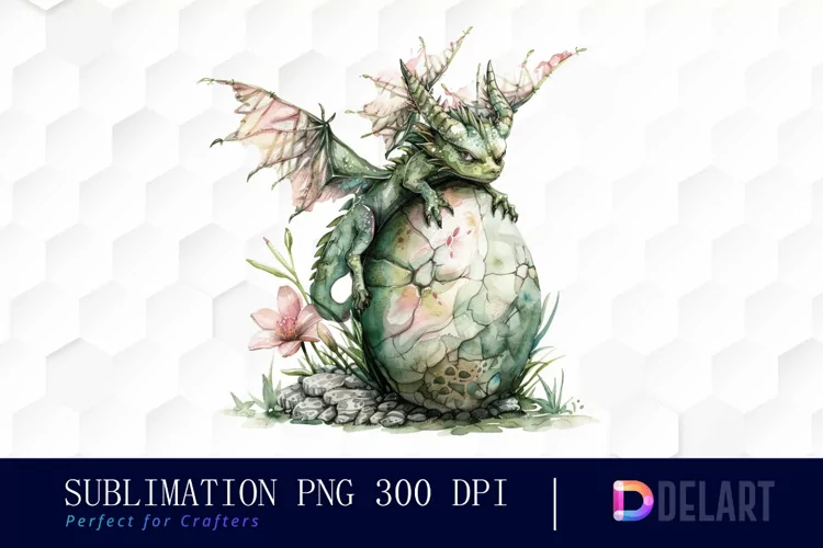 Fairy Dragon Egg Watercolor Clipart