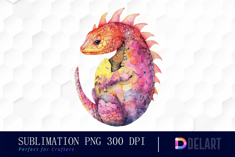 Fairy Dragon Egg Watercolor Clipart