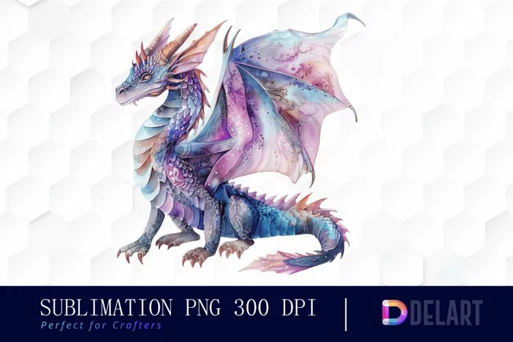 Fairy Dragon Watercolor Clipart