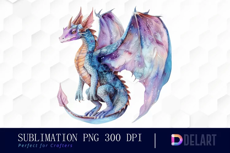 Fairy Dragon Watercolor Clipart