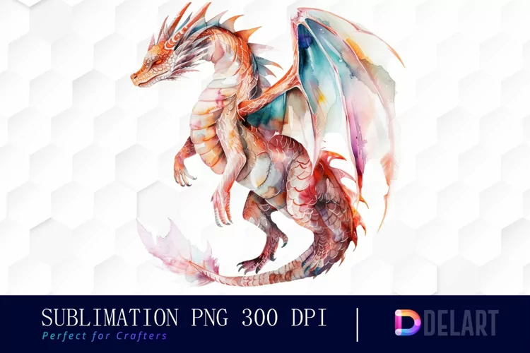 Fairy Dragon Watercolor Clipart