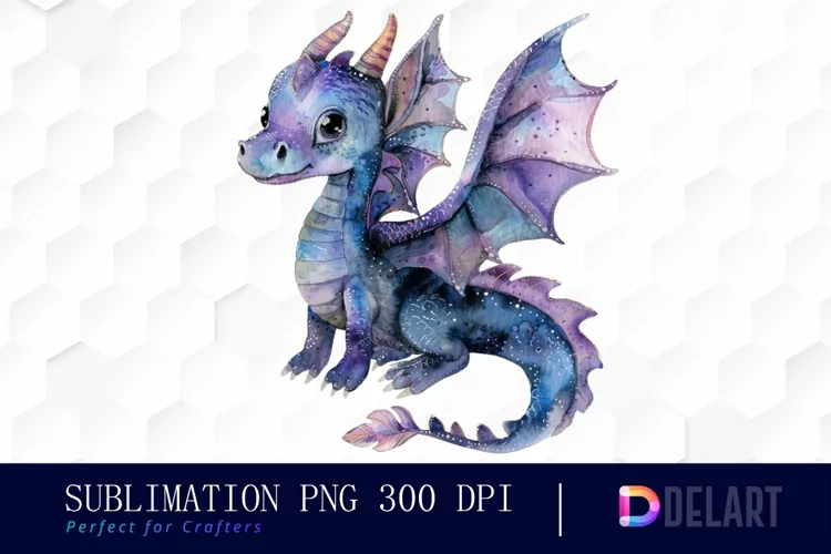 Fairy Dragon Watercolor Clipart