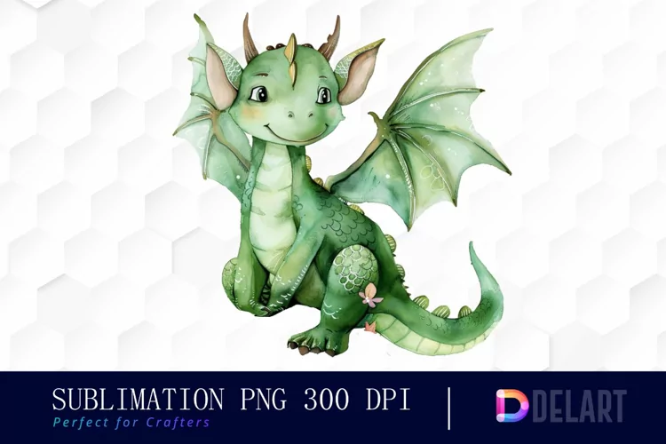Fairy Dragon Watercolor Clipart