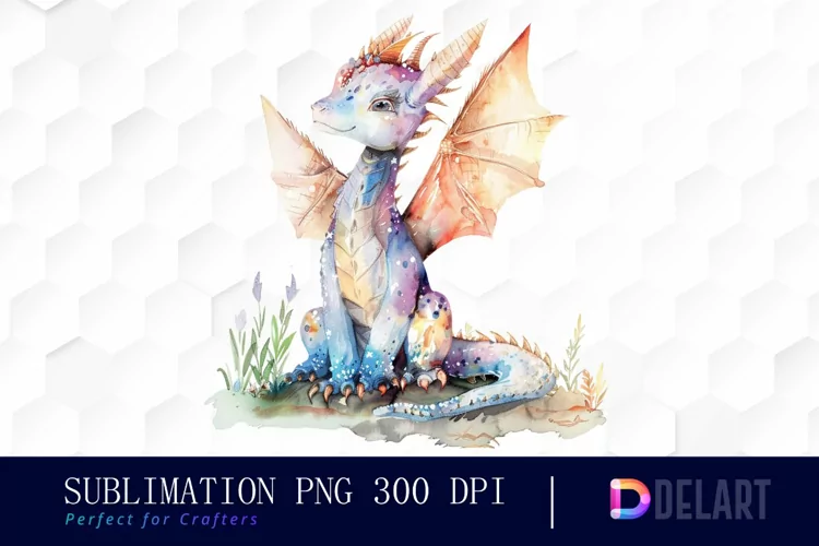 Fairy Dragon Watercolor Clipart