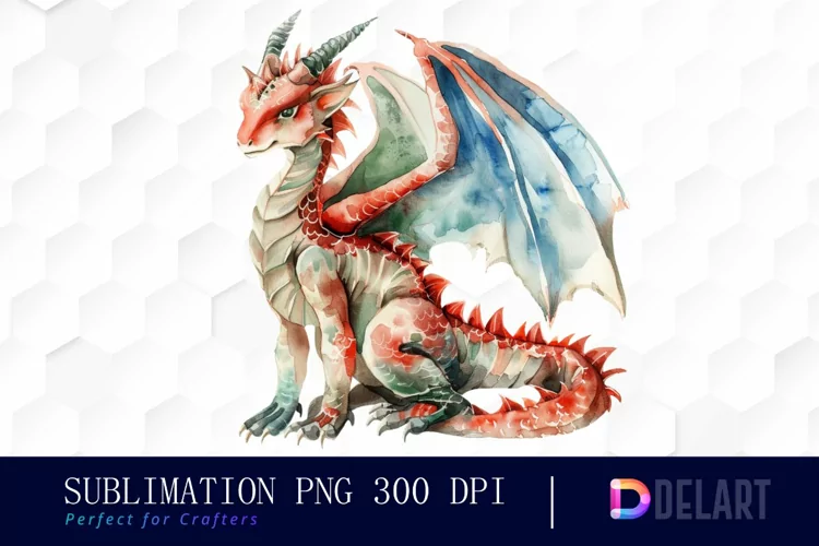 Fairy Dragon Watercolor Clipart