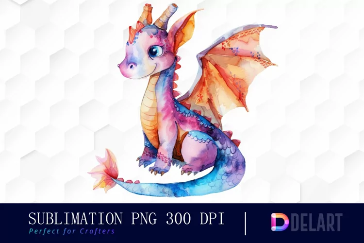Fairy Dragon Watercolor Clipart