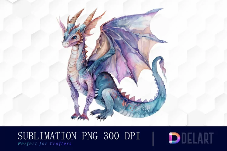 Fairy Dragon Watercolor Clipart