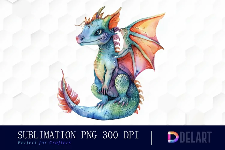 Fairy Dragon Watercolor Clipart
