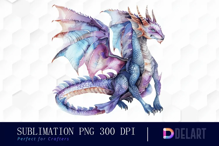 Fairy Dragon Watercolor Clipart