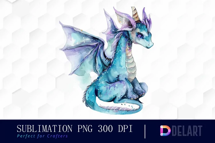 Fairy Dragon Watercolor Clipart