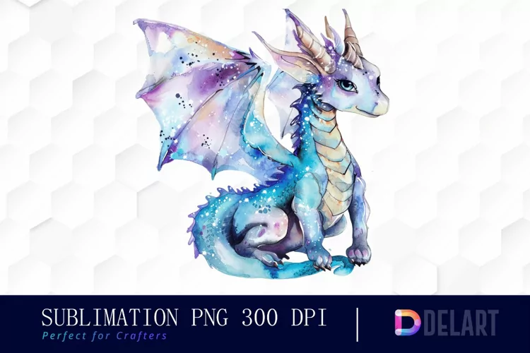 Fairy Dragon Watercolor Clipart