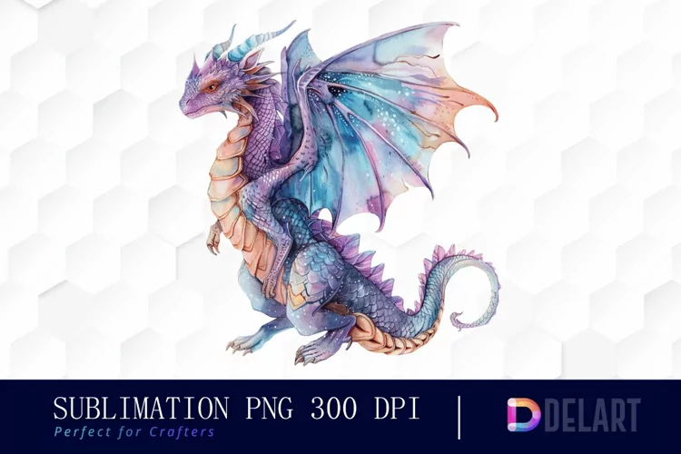 Fairy Dragon Watercolor Clipart