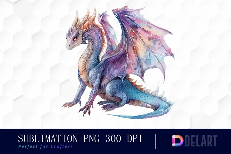 Fairy Dragon Watercolor Clipart