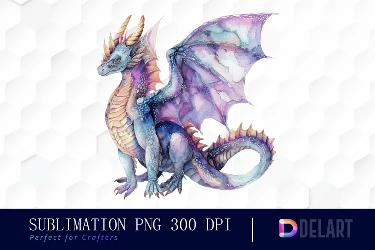 Fairy Dragon Watercolor Clipart