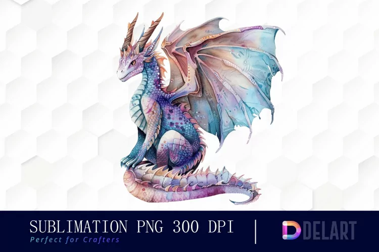 Fairy Dragon Watercolor Clipart