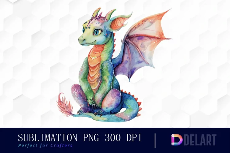 Fairy Dragon Watercolor Clipart