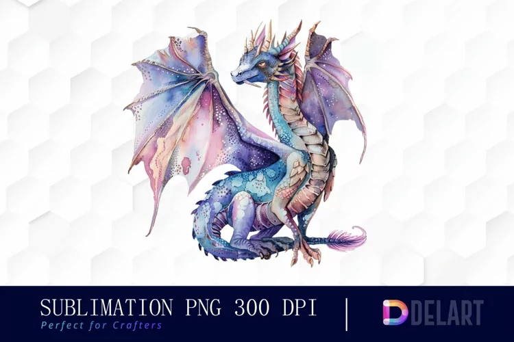Fairy Dragon Watercolor Clipart