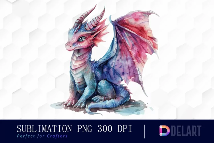 Fairy Dragon Watercolor Clipart
