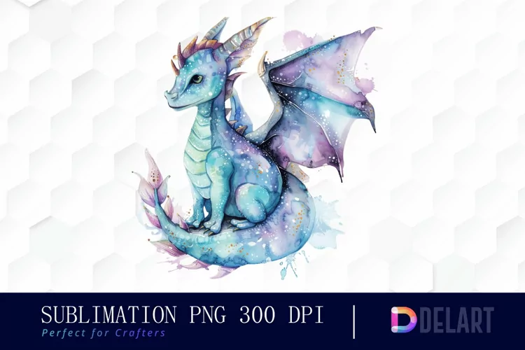 Fairy Dragon Watercolor Clipart