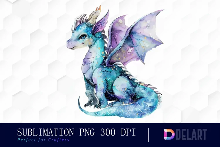Fairy Dragon Watercolor Clipart