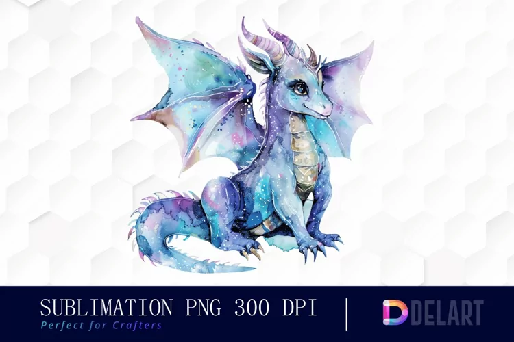 Fairy Dragon Watercolor Clipart