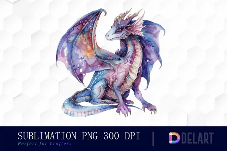 Fairy Dragon Watercolor Clipart