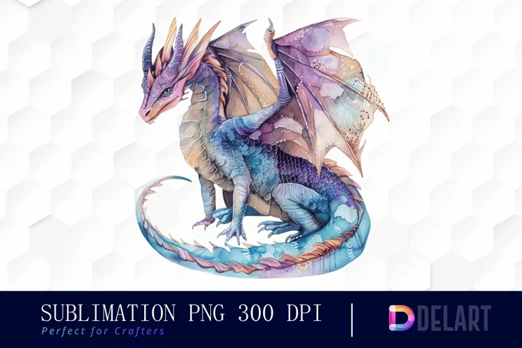 Fairy Dragon Watercolor Clipart
