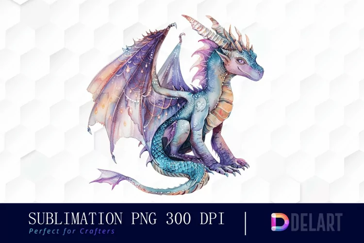 Fairy Dragon Watercolor Clipart