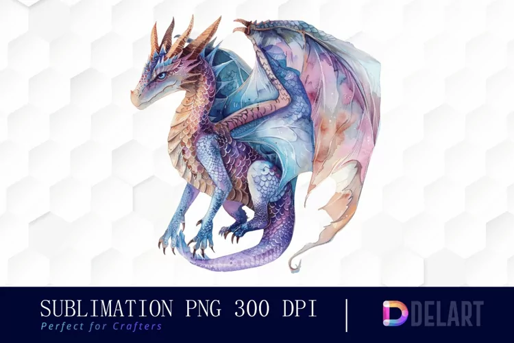 Fairy Dragon Watercolor Clipart